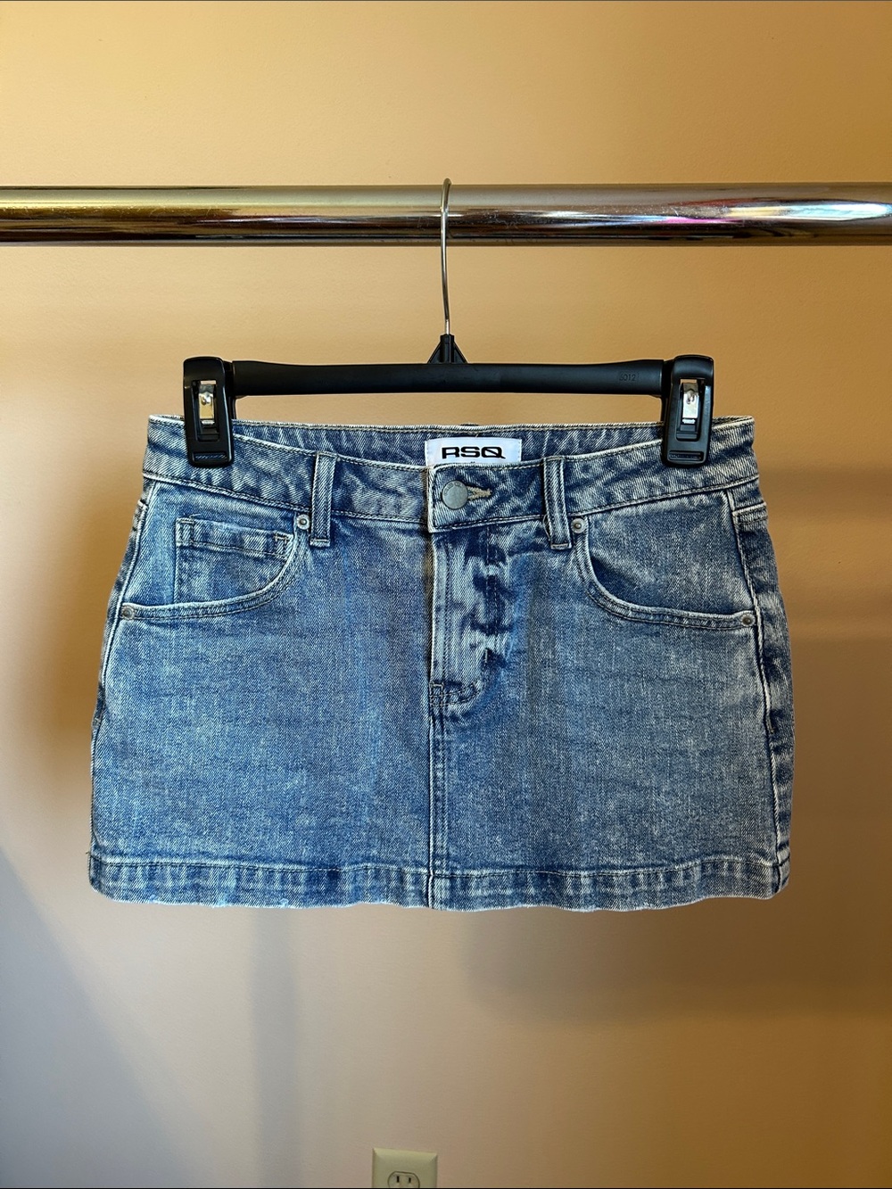 Light Blue Washed Denim Mini Skirt
